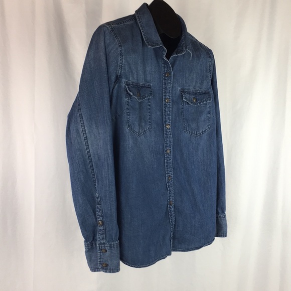 Before Damage Control Indigo Denim Button-Up - Picture 3 of 8